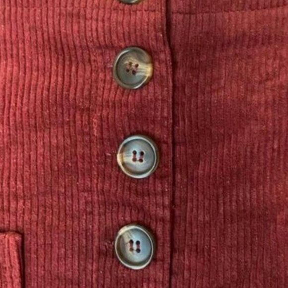 Le Lis Corduroy Mini Skirt Buttons, Pockets and Elastic Waist Size Medium - Picture 4 of 10